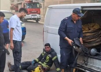 النقيب عبدالله ابراهيم زبادى ضابط الحماية المدنية.. ظل 15 ساعه بين الدخان والنار للحفاظ وانقاذ الأرواح واخماد الحريق