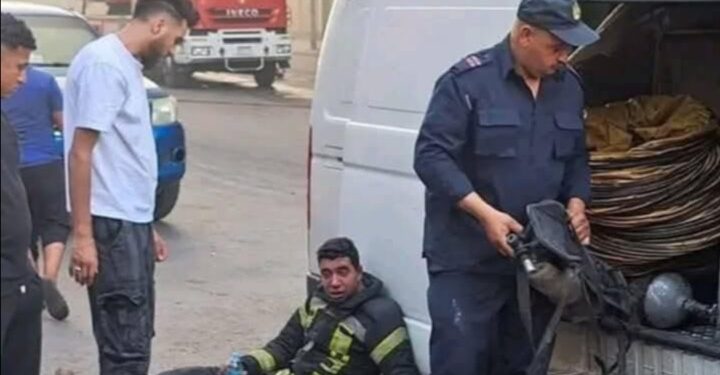 النقيب عبدالله ابراهيم زبادى ضابط الحماية المدنية.. ظل 15 ساعه بين الدخان والنار للحفاظ وانقاذ الأرواح واخماد الحريق