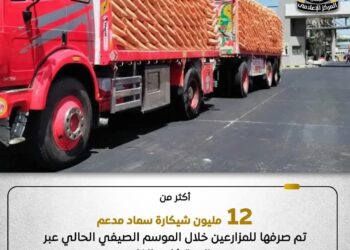 صرف أكثر من 12 مليون شيكارة سماد مدعم خلال الموسم الصيفي الحالي