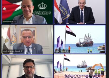 وزير الاتصالات المصري و وزير الاقتصاد الرقمى والريادة الأردنى يشهدان عملية إنزال الكابل البحرى عالى السعة “كورال بريدج” فى مدينة طابا