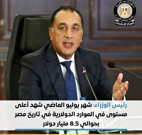 بالانفوجراف.. يوليو الماضي يشهد أعلى موارد دولارية بحوالي 8.5 مليار دولار