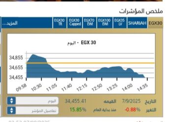 البورصه المصريه تفقد توازنها مع بداية الأسبوع..