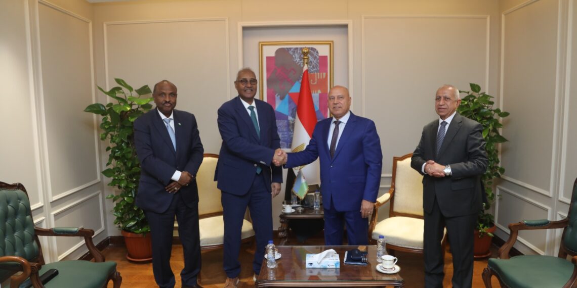 الوزير يبحث مع رئيس سلطة الموانئ والمناطق الحرة والسفير الجيبوتي بالقاهرة تدعيم التعاون المشترك في مجالي النقل والصناعة
