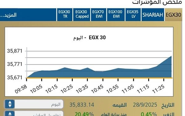 اداء مؤشر البورصة الرئيسي