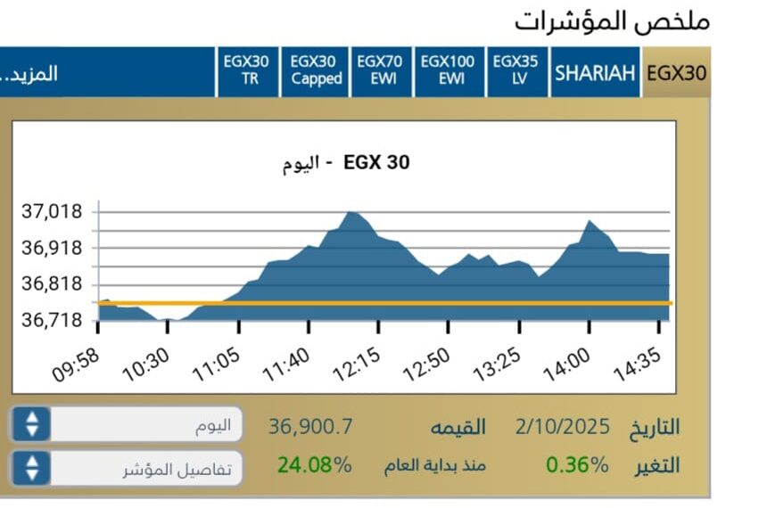 البورصه المصريه تغلق عل نغمه صاعده ، بدعم من مشتريات المستثمرين المصريين