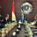 وزير الاستثمار خلال لقاءه مع وفد شركة بروميتيون للإطارات