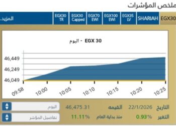 مكاسب مبكرة تعيد اللون الأخضر إلى شاشات البورصة المصرية اليوم