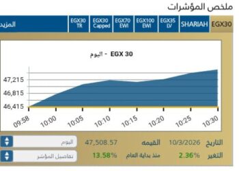 المؤشر الرئيسى للبورصه EGX30