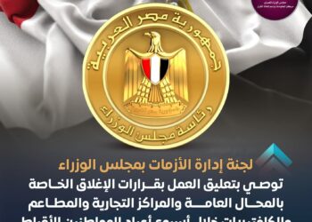 توصية بتعليق العمل بقرارات الإغلاق خلال أسبوع أعياد المواطنين الاقباط