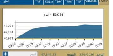 مؤشر EGX30 يرتفع بنسبة 0,89% مع بداية تعاملات اليوم