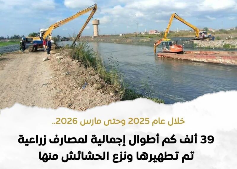 تطهير ونزع حشائش مصارف زراعية