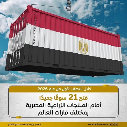 فتح 21 سوقا جديدا أمام المنتجات الزراعية المصرية