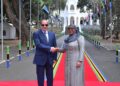 الرئيس السيسي والرئيسة سامية صلوحو حسن رئيسة تنزانيا في الجلسة الختامية لاجتماع رجال الاعمال