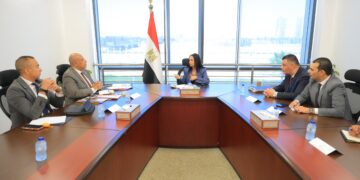 مايا مرسي خلال اجتماع مجلس ادارة بنك ناصر الاجتماعي