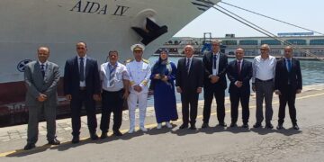 سفينة التدريب عايدة 4 تستقبل وفد من المدرسة الوطنية العليا البحرية ببوسماعيل بالجزائر