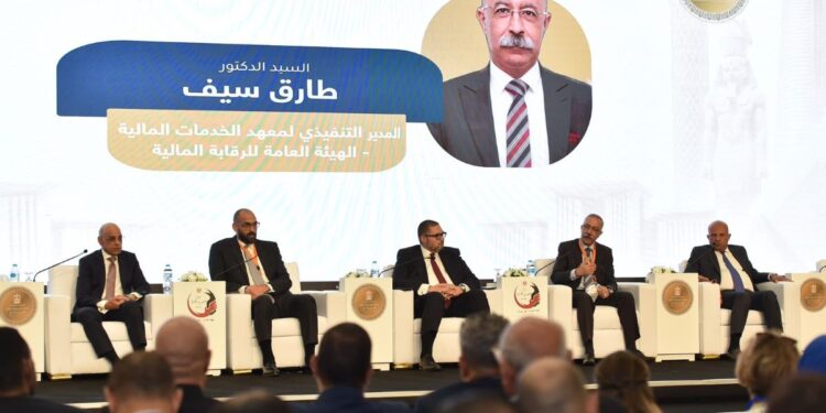 د. طارق سيف خلال تمثيله الرقابة المالية في مؤتمر المصريين بالخارج