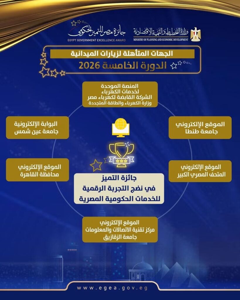 المنصة الموحدة لخدمات الكهرباء ضمن المتأهلين لجائزة مصر للتميز الحكومي ٢٠٢٦