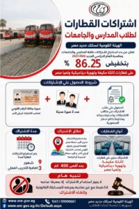 الاشتراكات المخفضة لطلاب المدارس والجامعات على القطارات