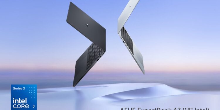 يدعم جهاز ASUS ExpertBook A7 معالجا يصل إلى Intel Core 7 Series 3